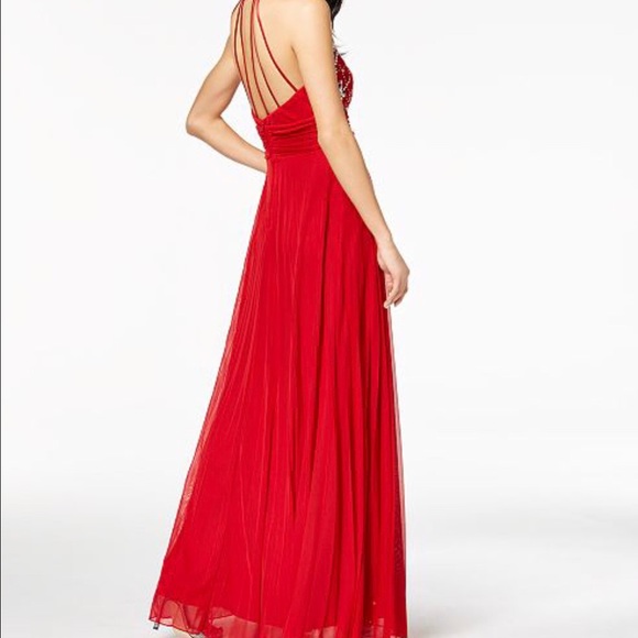 Elegant red long dress - Picture 4 of 4